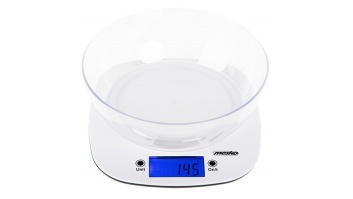 Mesko MS 3165 Kitchen scale with a bowl,  Maximum weight 5 kg, Graduation 1 g, White