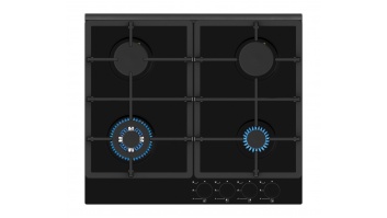 Simfer Hob H6 401 TGRSP Gas on glass, Number of burners/cooking zones 4, Rotary knobs, Black