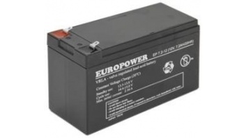 BATTERY 12V 7.2AH VRLA/EP7.2-12 T2 EUROPOWER EMU