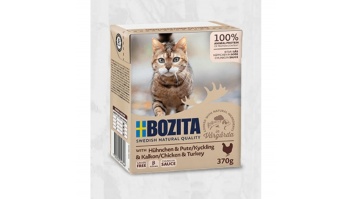 AKCIJA 5+1 Bozita Chicken & Turkey Sauce, 370g - bezgraudu gaļas gabaliņi ar vistu un tītaru mērcē