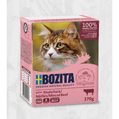 Bozita Minced Beef Jelly, 370g - bezgraudu gaļas gabaliņi ar maltu liellopa gaļu želejā