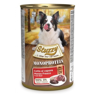 Stuzzy Monoprotein Grainfree Fresh Beef, 400g - bezgraudu sautēta svaiga liellopa gaļa suņiem