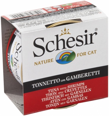 Schesir(Italy)Cat- тунец и креветки в желе для кошек 85г