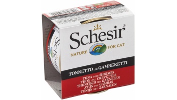 Schesir(Italy)Cat- тунец и креветки в желе для кошек 85г