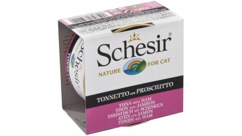 Schesir (Italy)Cat-tuncis un šķiņķis konservi želejā kaķiem 85g