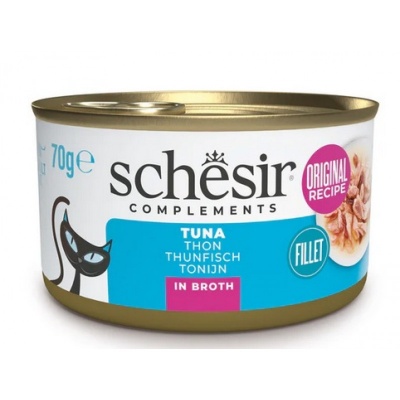 Schesir Cat Tuna in Broth, 70g - papildbarība - tuncis buljonā