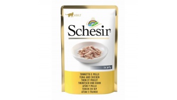 Schesir Cat Tuna and Chicken, 85g - tuncis un vistas fileja želejā