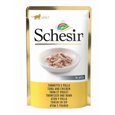Schesir Cat Tuna and Chicken, 85g - tuncis un vistas fileja želejā