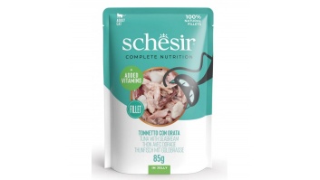 Schesir (IT)  Schesir Cat Tuna with Sea Bream in Jelly, 85g - полноценное питание - тунец и морской карась в желе