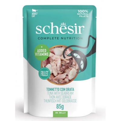 Schesir (IT)  Schesir Cat Tuna with Sea Bream in Jelly, 85g - полноценное питание - тунец и морской карась в желе