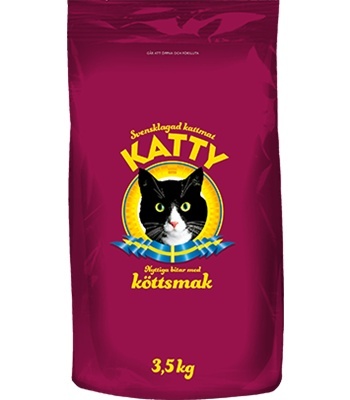 KATTY Bitar Cat-sausā barība kaķiem-ar gaļas garšu 3.5kg