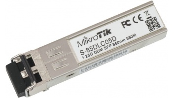 MikroTik S-85DLC05D SFP, Multi-Mode Fiber, Dual LC, 10/100/1000 Mbit/s, Wavelength 850 nm, Maximum transfer distance 550 m, -40 to 70C
