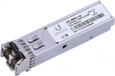 Ubiquiti UF-MM-1G SFP, Multi-Mode Fiber, Dual LC, 10/100/1000 Mbit/s, Wavelength 850 nm, Maximum transfer distance 550 m, (2-Pack), 0 to +70C