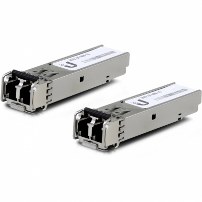 Ubiquiti UF-MM-1G SFP, Multi-Mode Fiber, Dual LC, 10/100/1000 Mbit/s, Wavelength 850 nm, Maximum transfer distance 550 m, (2-Pack), 0 to +70C