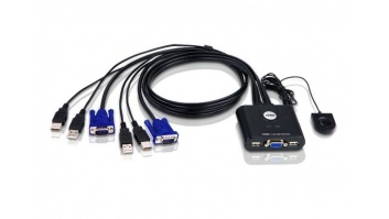 Aten 2-Port USB VGA Cable KVM Switch with Remote Port Selector