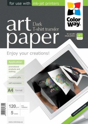 ColorWay ART T-shirt transfer (dark) Photo Paper, 5 sheets, A4, 120 g/m²