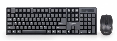 Gembird Keyboard and mouse KBS-W-01  Desktop set, Wireless, Keyboard layout US, Black, Mouse included, English, Numeric keypad, 390 g