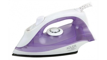 Iron Adler AD 5019 Violet/White, 1600 W, With cord, Continuous steam 10 g/min, Water tank capacity 100 ml