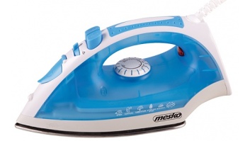 Iron Mesko MS 5023 Blue/White, 2200 W, With cord, Anti-scale system, Vertical steam function