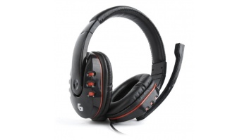 Gembird Glossy Black, Gaming headset with volume control, Built-in microphone, 3.5 mm