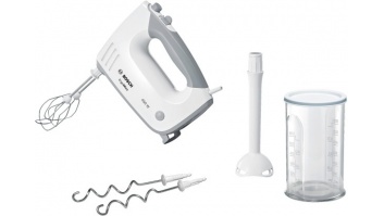 Bosch MFQ36440 White, Hand Mixer, 450 W, Number of speeds 5, Shaft material Stainless steel,