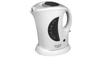 Adler AD 03 Standard kettle, Plastic, White, 900 W, 1 L,
