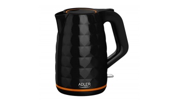 Adler Kettle AD 1277 Standard, Plastic, Black, 2200 W, 360° rotational base, 1.7 L