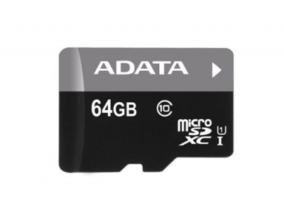 ADATA Premier UHS-I 64 GB, MicroSDXC, Flash memory class 10, SD adapter