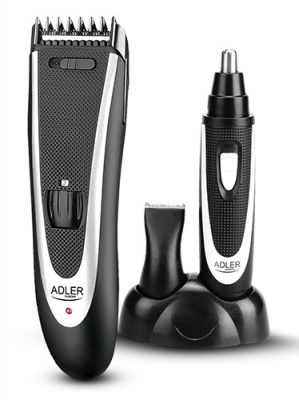 Adler AD 2822 Hair clipper + trimmer, 18 hair clipping lengths, Thinning out function, Stainless steel blades, Black Adler Adler AD 2822  Warranty 24 month(s), Hair clipper + trimmer, Cordless, Rechargeable, Base station, High-quality, built-in NiMH batte