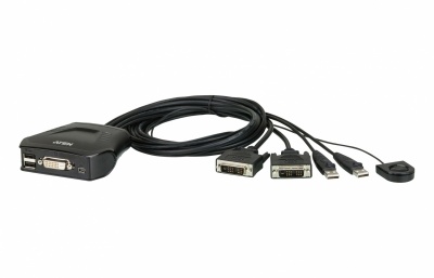 Aten 2-Port USB DVI Cable KVM Switch with Remote Port Selector