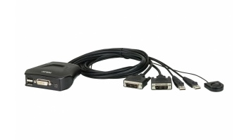 Aten 2-Port USB DVI Cable KVM Switch with Remote Port Selector