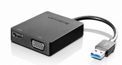 Lenovo Universal USB 3.0 to VGA/HDMI Black, Adapter 4X90H20061