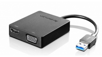 Lenovo Universal USB 3.0 to VGA/HDMI Black, Adapter 4X90H20061
