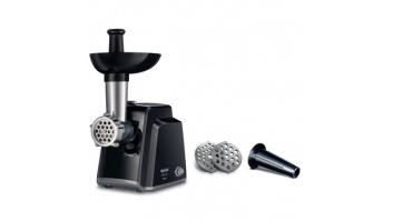 TEFAL Meat mincer NE105838 Black, 1400 W, Number of speeds 1, Throughput (kg/min) 1.7, The set includes 3 stainless steel sieves for medium or coarse grinding.