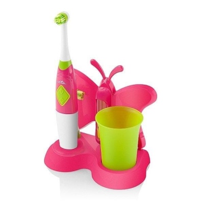 ETA Toothbrush with water cup and holder Sonetic  1294 90070 For kids, Pink / light green, 2, Number of brush heads included 2