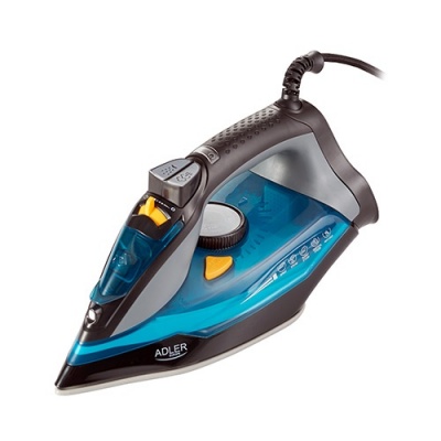 Adler AD 5032 Iron, Steam, Ceramic soleplate, Auto power off, Countinuous steam 80g/min, Grey/Blue