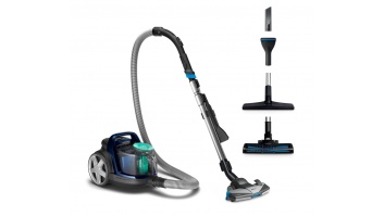 Philips PowerPro Active vacuum cleaner  FC9556/09 Bagless, Louros Blue, 750 W, 1.5 L, 76 dB, HEPA filtration system,