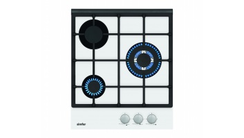 Simfer Hob H4.305.HGSBB Gas on glass, Number of burners/cooking zones 3, Rotary painted inox knobs, White