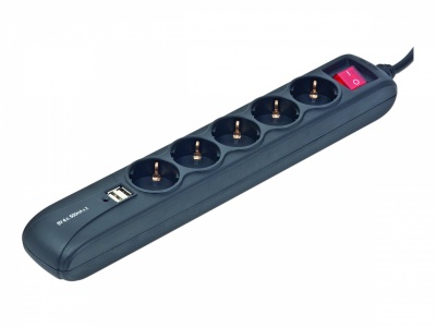 EnerGenie SPG5-U2-5 Power strip with USB charger, 5 sockets, USB 2A, 1.5 m