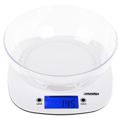 Mesko MS 3165 Kitchen scale with a bowl,  Maximum weight 5 kg, Graduation 1 g, White
