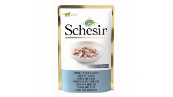 Schesir Cat Tuna with Hake, 85g - tuncis un heks želejā