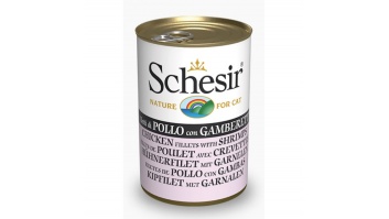 Schesie(Italy) Cat-консервы из КУРИНОЕ ФИЛЕ И КРЕВЕТКИ в желе-140г