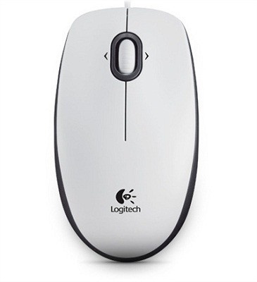 Logitech B100 White, Portable Optical Mouse