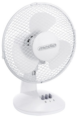 Mesko MS 7308 Desk Fan, Number of speeds 2, 30 W, Oscillation, Diameter 23 cm, White