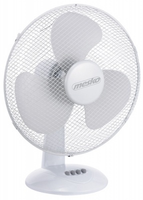 Mesko MS 7310 Desk Fan, Number of speeds 3, 45 W, Oscillation, Diameter 40 cm, White