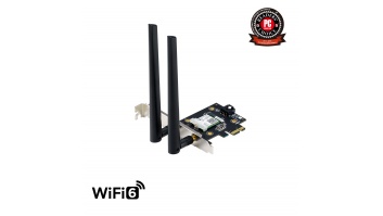 ASUS  PCE-AX3000  (802.11ax) AX3000 Dual-Band PCIe Wi-Fi 6 Asus 2 external antennas Bluetooth 5.0, WPA3 network security, OFDMA and MU-MIMO