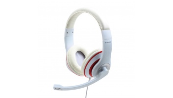 Gembird Stereo Headset MHS 03 WTRD White with Red Ring, Headset