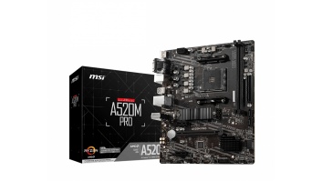 MSI A520M PRO Processor family AMD, Processor socket AM4, DDR4, Memory slots 2, Chipset AMD A, Micro ATX