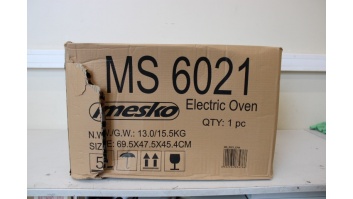 SALE OUT. Mesko Oven MS 6021 66 L, Free standing, 3000 W, Black, DAMAGED PACKAGING