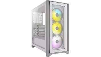 Corsair Tempered Glass Mid-Tower ATX Case iCUE 4000X RGB Side window, Mid-Tower, White, Power supply included No, Steel, Tempered Glass, Plastic